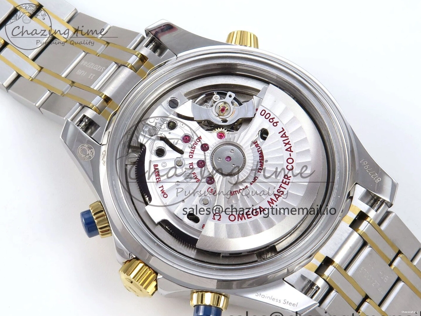 0306 Seamaster 300m Chrono SS YG OMF 1:1 Best Edition Blue Dial on SS YG Bracelet A Seasonal 7691